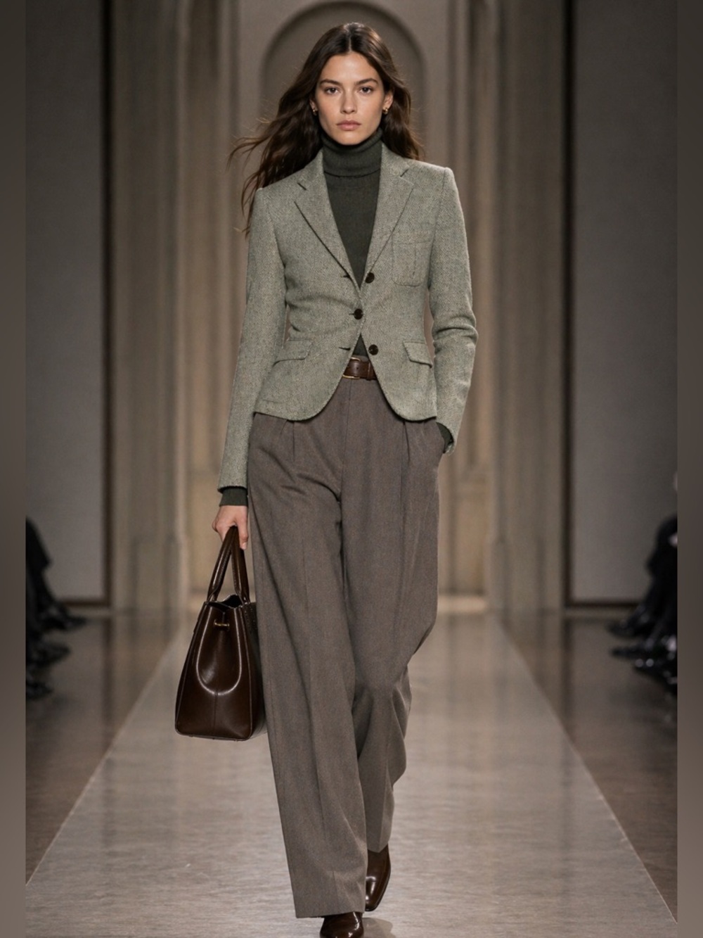 Ralph Lauren Green Tweed Wool Blazer